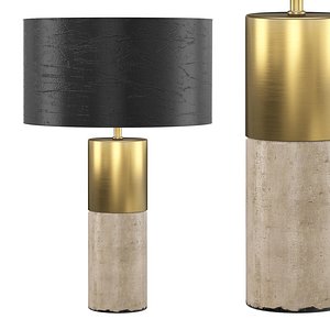 3D Concrete And Brass Lamp model