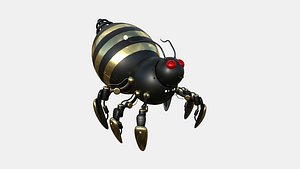 Cute Robot E05 Black Gold - SciFi Character Design model