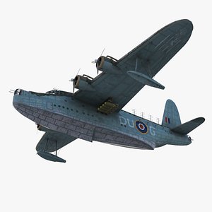 Short S25 Sunderland - Flying Boat WW2 Low-poly 3D model