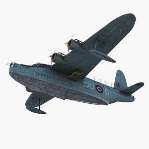 Short S25 Sunderland - Flying Boat WW2 Low-poly