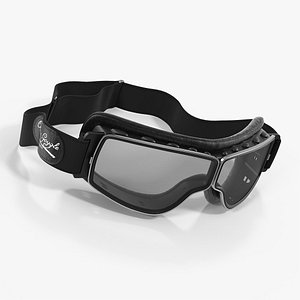 retro pilot goggles black 3D model