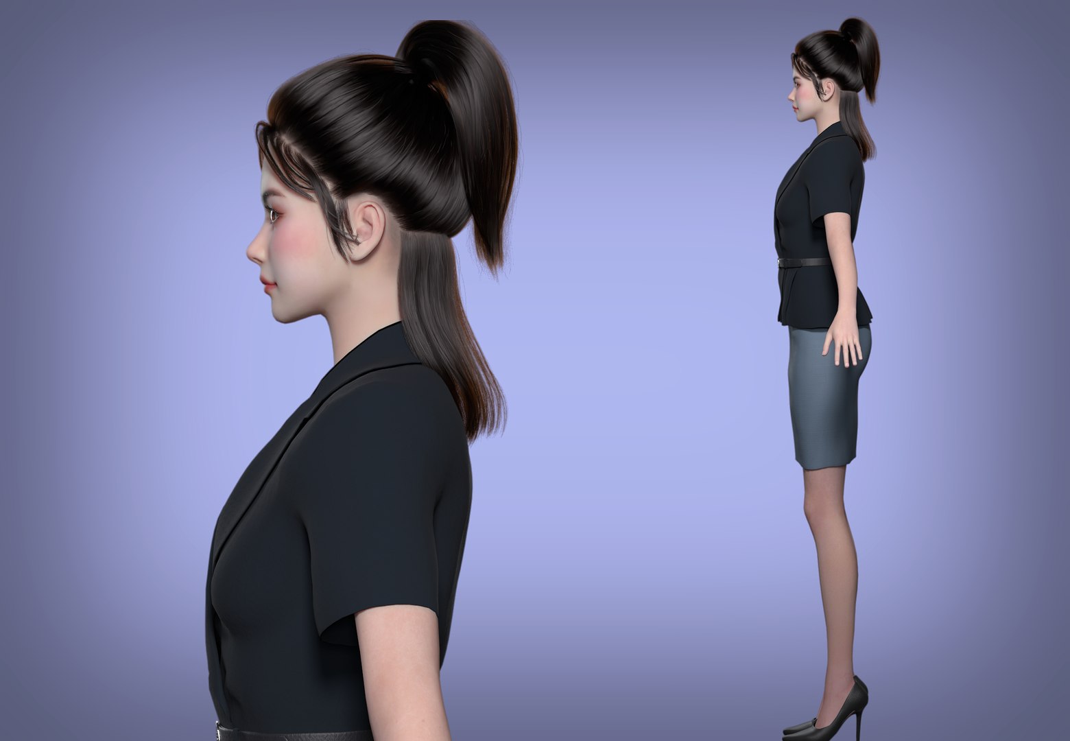 A Beautiful Urban Office Woman Model 3D Model - TurboSquid 2393299