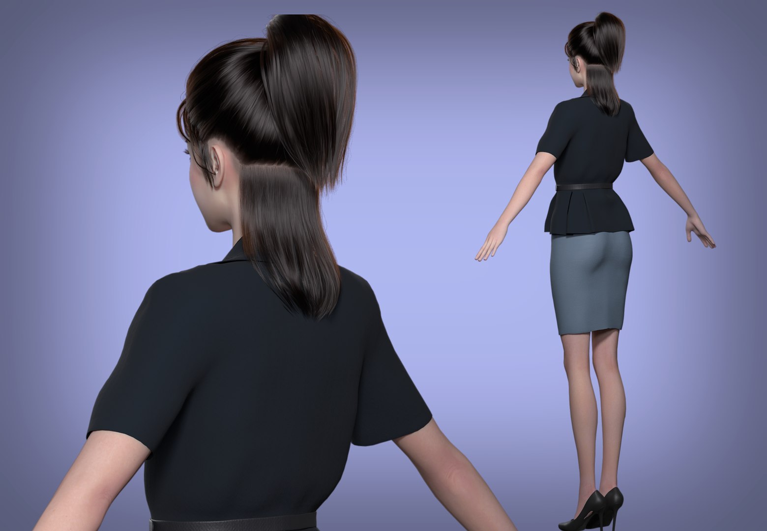 A Beautiful Urban Office Woman Model 3D Model - TurboSquid 2393299