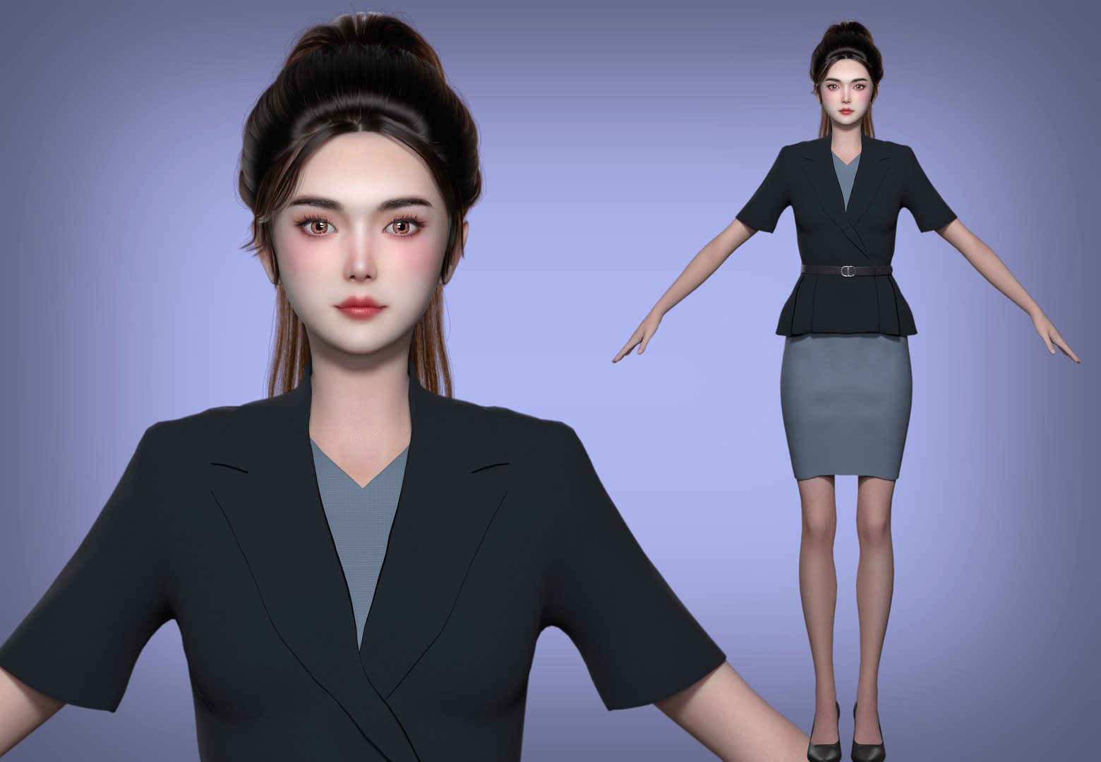 A Beautiful Urban Office Woman Model 3D Model - TurboSquid 2393299
