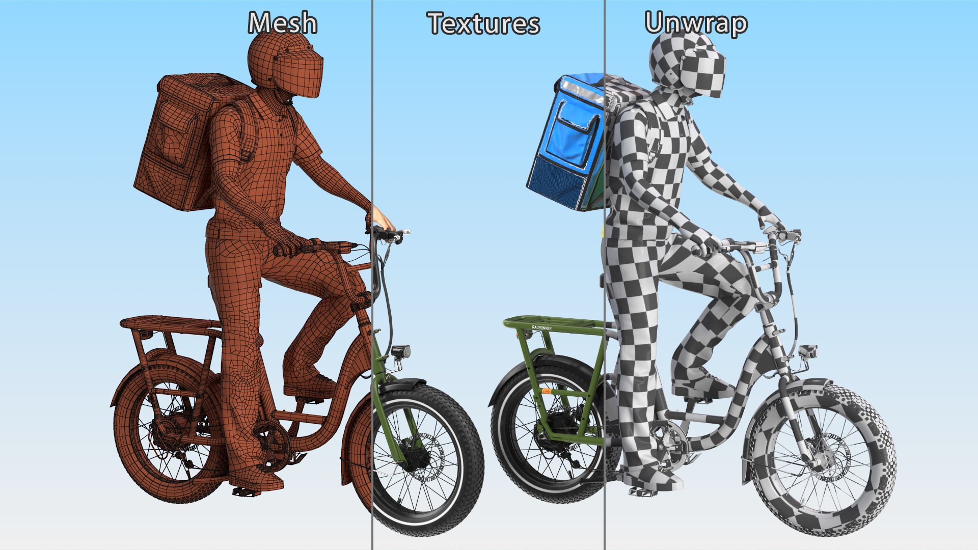 Deliveryman Rides on E-Bike RadRunner 3D model https://p.turbosquid.com/ts-thumb/AQ/ZG0lre/Vg/deliverymanridesonebikeradrunner3dmodel033/jpg/1705067809/1920x1080/fit_q87/ed0d2a97392dd5ffa1b673f11282212069ceaf82/deliverymanridesonebikeradrunner3dmodel033.jpg