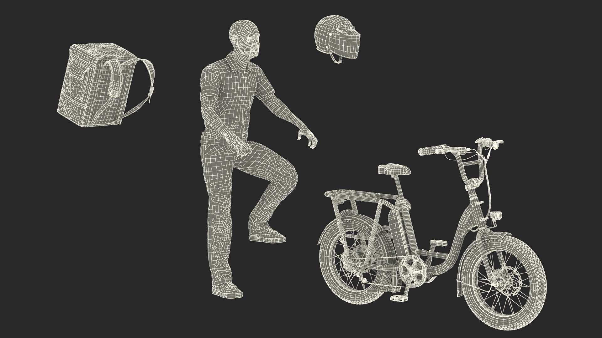 Deliveryman Rides on E-Bike RadRunner 3D model https://p.turbosquid.com/ts-thumb/AQ/ZG0lre/lq/deliverymanridesonebikeradrunner3dmodel048/jpg/1705067873/1920x1080/fit_q87/11bac1affae2c0a9715f6cc870acf9097fd98a7e/deliverymanridesonebikeradrunner3dmodel048.jpg