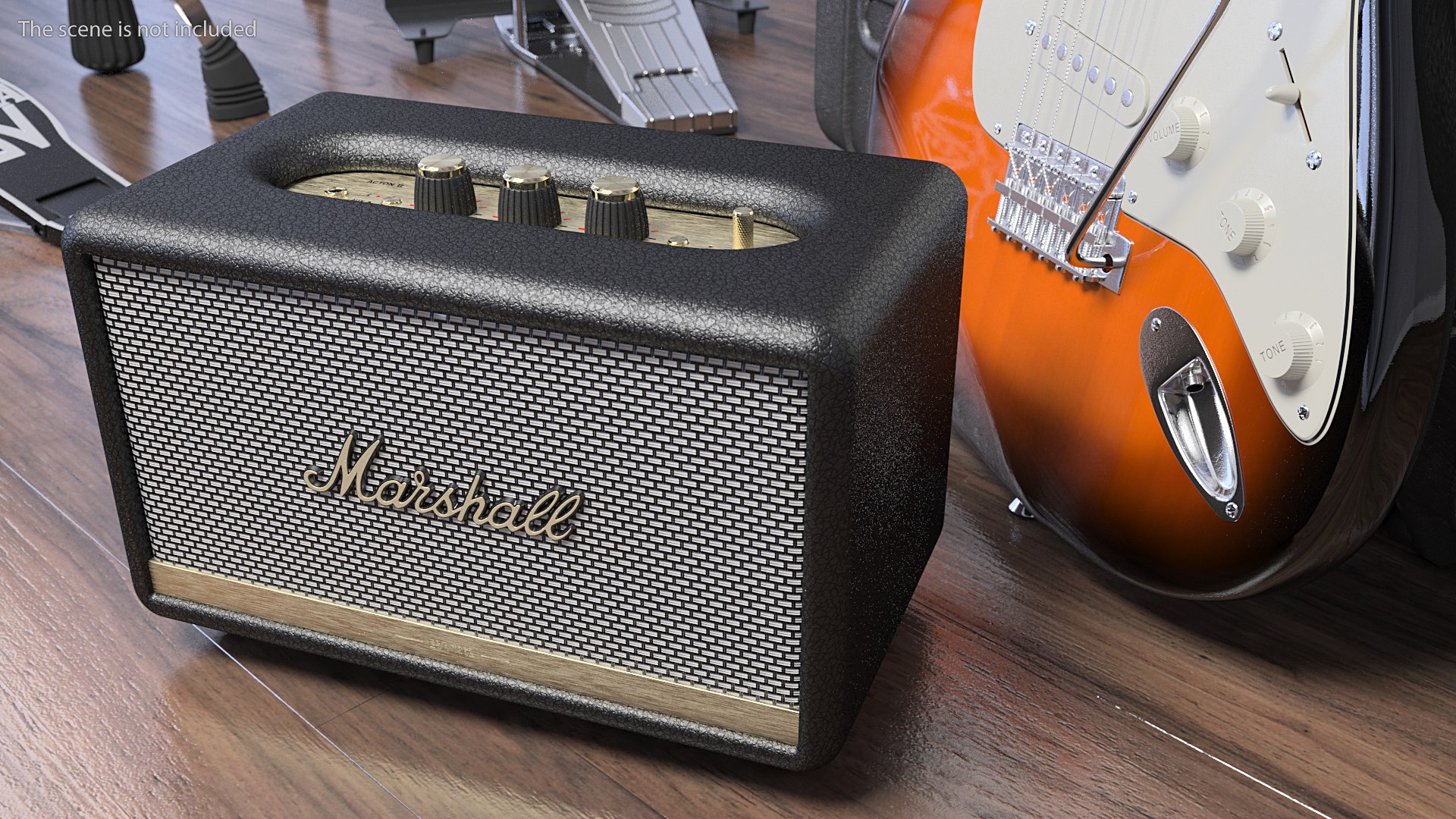 Marshall Acton II Wireless Wi-Fi Smart Speaker Black 3D model preview