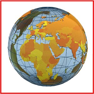 3d geopolitical earth countries continents model
