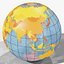 Geopolitical Earth Globe - 241 Separate Countries High and Low Poly