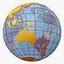 Geopolitical Earth Globe - 241 Separate Countries High and Low Poly