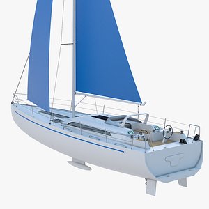 Sailing Yacht - Blue 3D model
