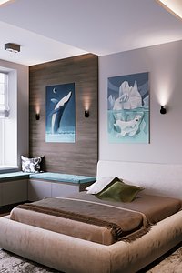 3D interior design boys scene model