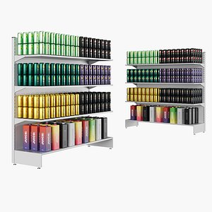 Shelves with goods 02 3D