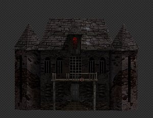 3d spooky old house