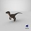 3D velociraptor walking pose
