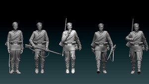 soldiers ww1 Russian empire 3D model