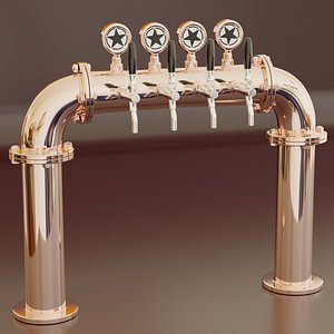 Modelo listos para la escena de bar, pub o restaurante: torre de cerveza. 3D