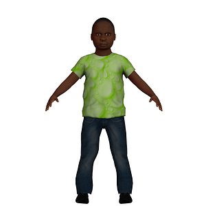 black boy character 3D model