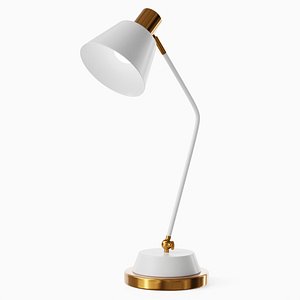Adjustable Metal Desk Lamp White 3D model