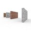 Ensemble de murs modulaires en béton et briques Low Poly - Modèle 3D prêt à jouer