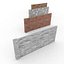 Ensemble de murs modulaires en béton et briques Low Poly - Modèle 3D prêt à jouer