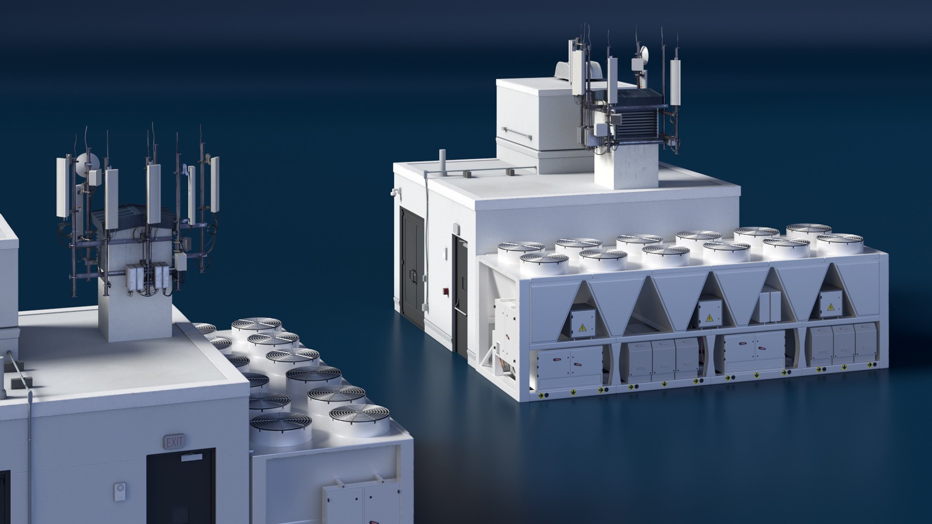 Commercial Building Rooftop Air Conditioning Units Equipment 3D Model ...