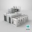 Commercial Building Rooftop Air Conditioning Units Equipment 3D model