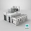 Commercial Building Rooftop Air Conditioning Units Equipment 3D model