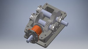 3D Two Steps Reduce Gearbox