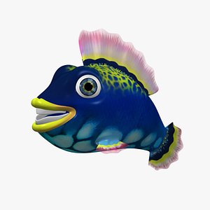 Blue Coral Fish 3D model
