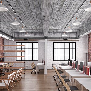 Office interior 02 3D model