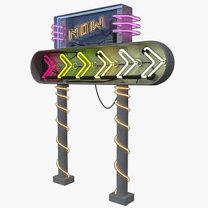 3D realistic neon light sign