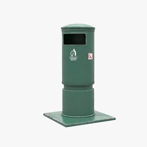 Realistic Metal Street Trash Bin Vol 10 Game Ready PBR