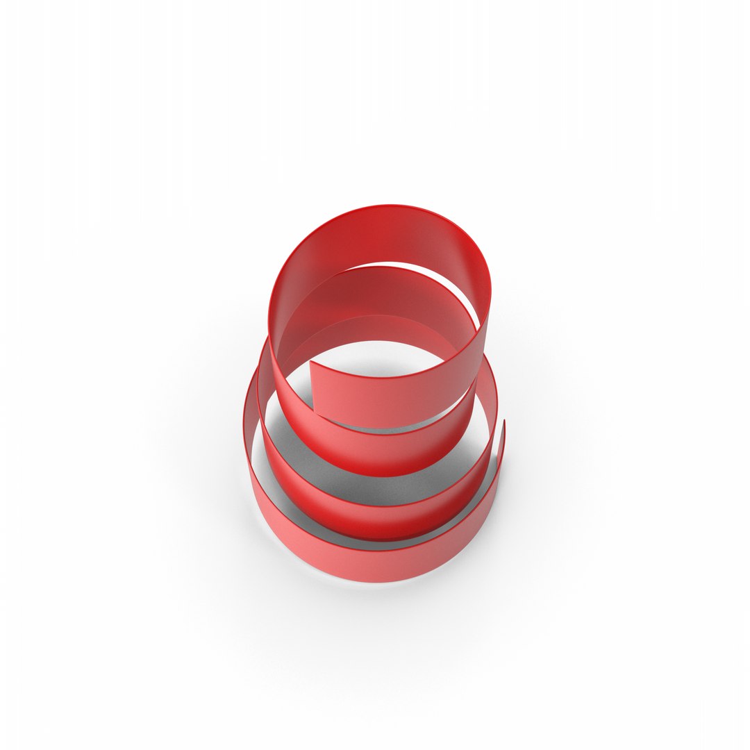 Red Curly Ribbon model - TurboSquid 2028118