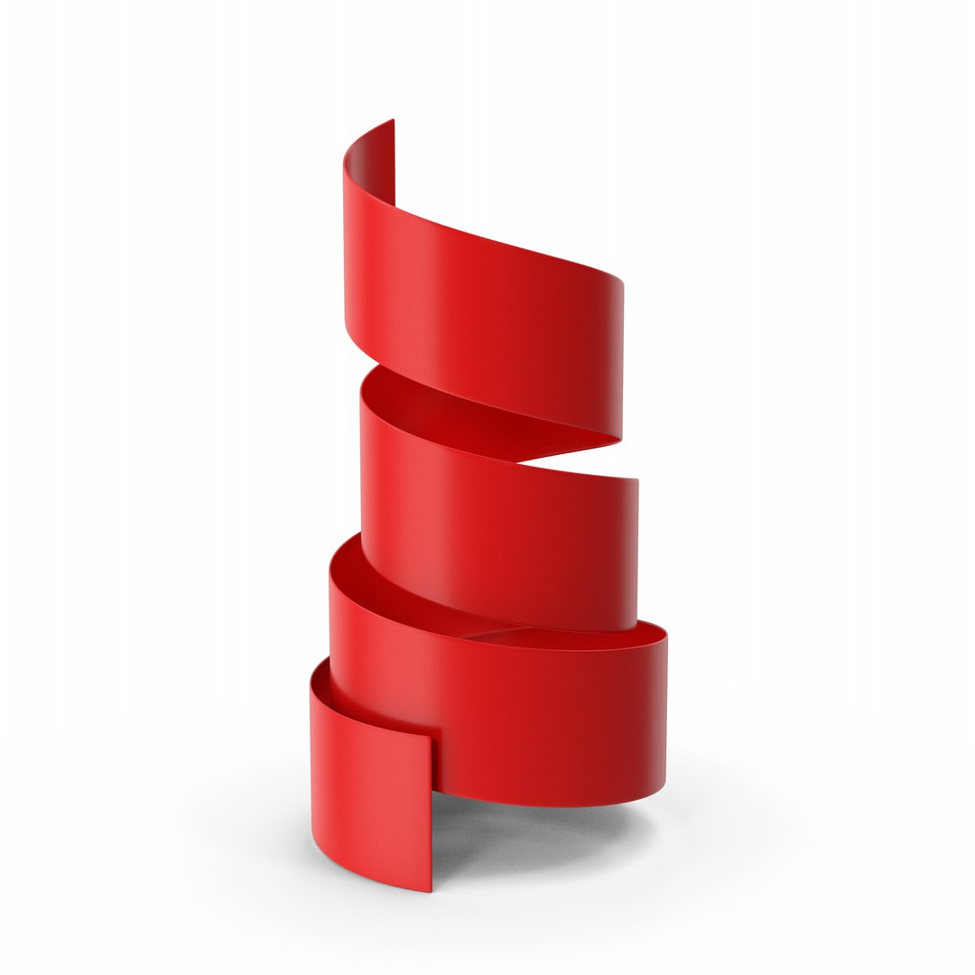 Red Curly Ribbon model - TurboSquid 2028118