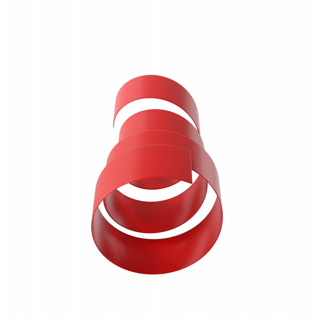 Red Curly Ribbon model - TurboSquid 2028118
