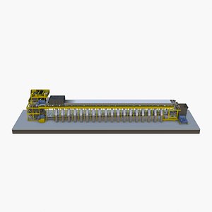 Sintering Machine 3D Model with Animation - Coke Production Low Poly Mobile