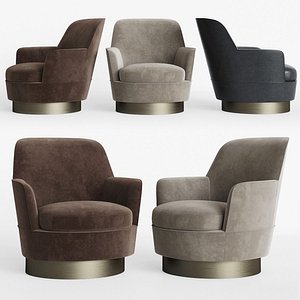 Minotti Jacques High Armchair Fixed