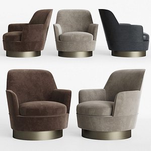 Minotti Jacques High Armchair Fixed