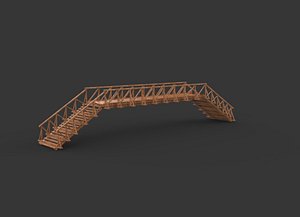 old wooden bridge 3D model 3D model