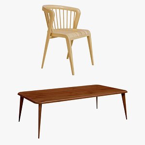 Wooden Chair With Table