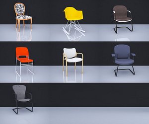 7 chairs 3D model