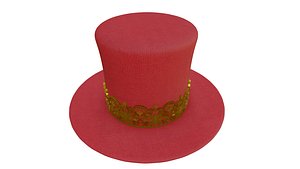 Top Hat Royal Red Gold 3D model