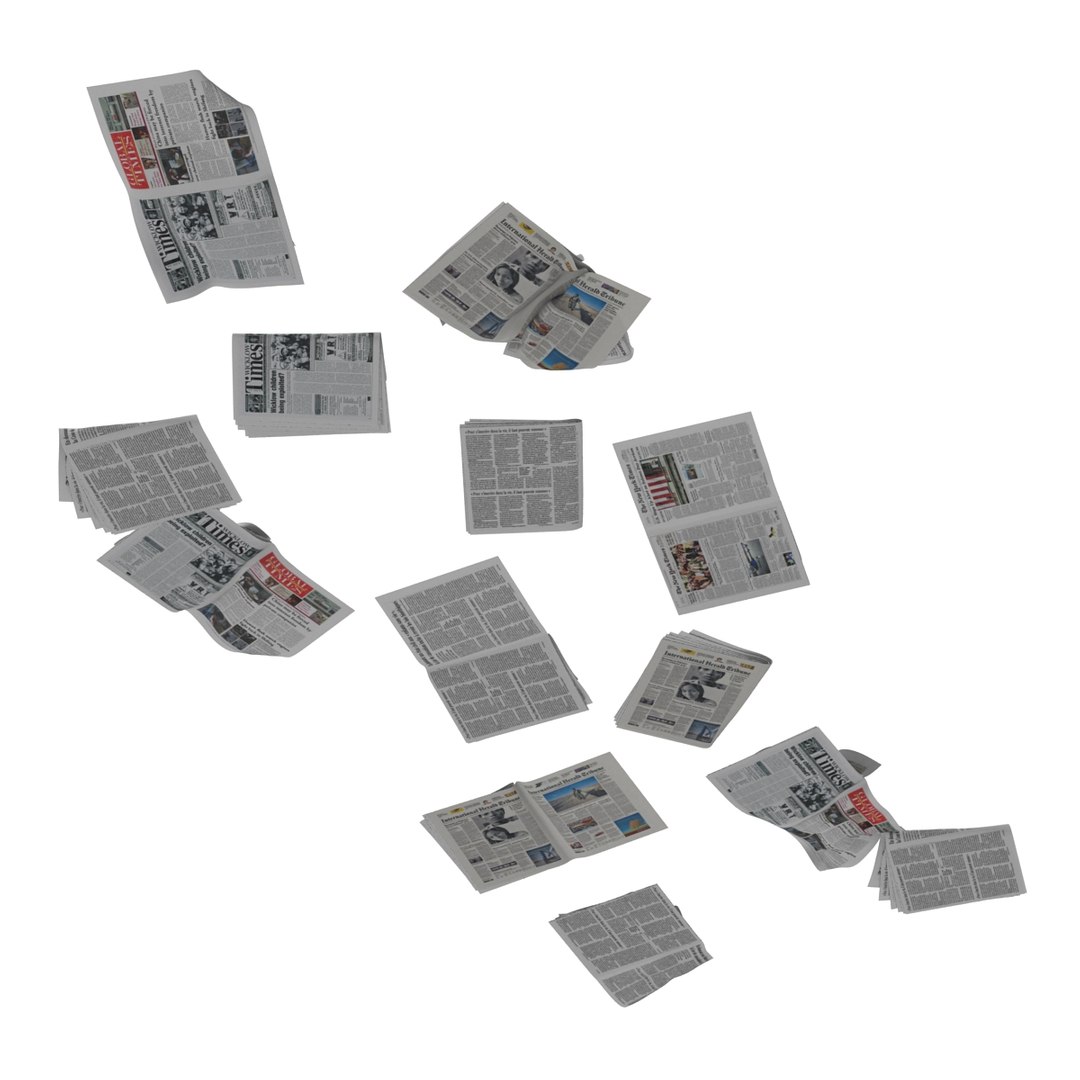 newspaper litter modeled 3ds