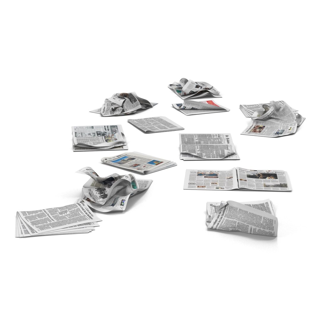 newspaper litter modeled 3ds