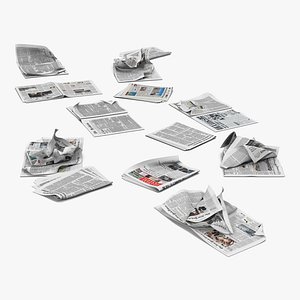 newspaper litter modeled 3ds