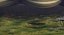 Alien planet scene with organic mothership