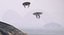 Alien planet scene with organic mothership