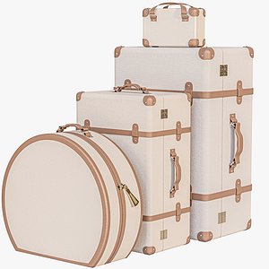 Collection of suitcases for travel 3D model