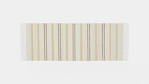 3D Oblong rug in woven quality of wool jute and recycled cotton